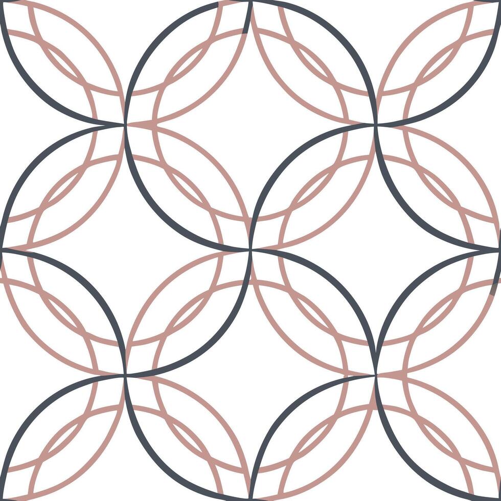 Abstract minimalist geometric seamless pattern with overlapping shapes and subtle colors on white Clean vector