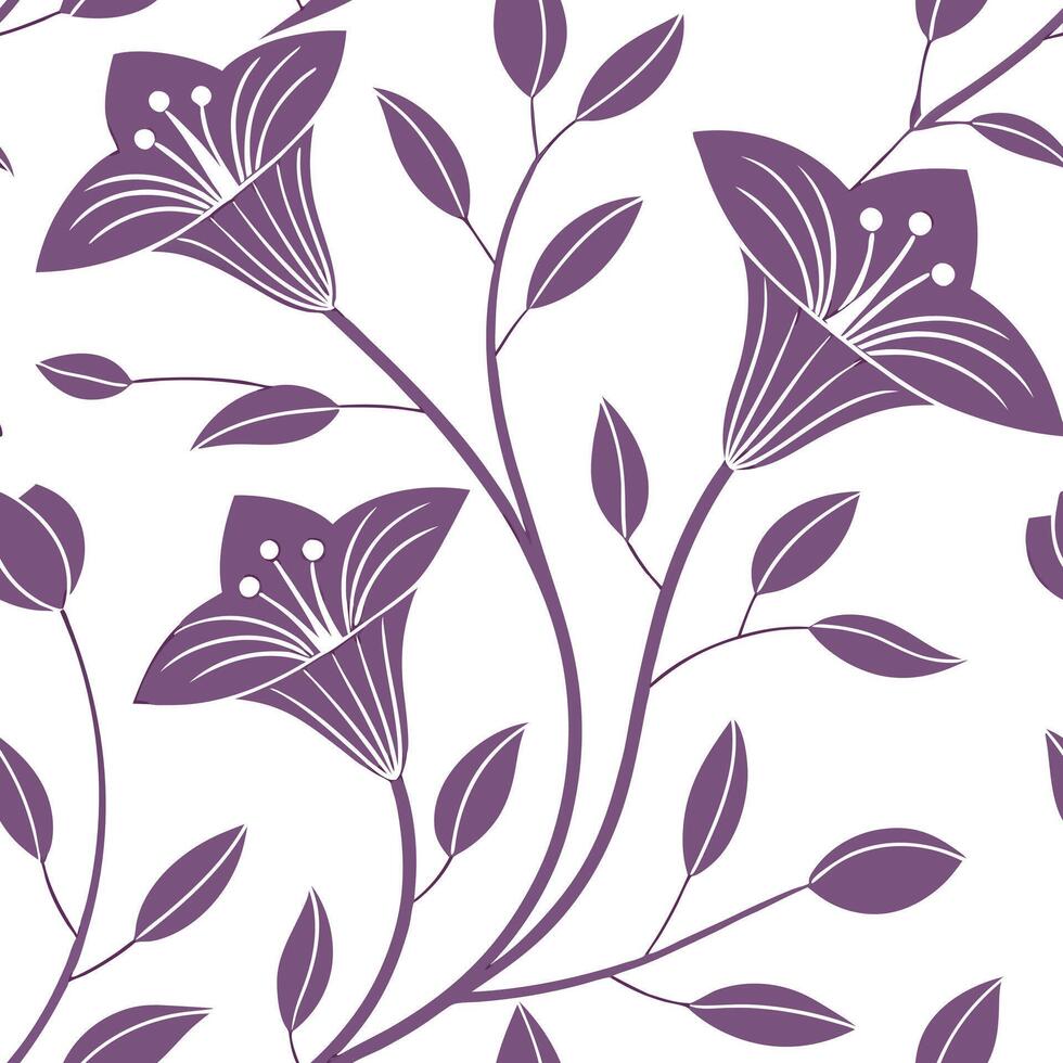 Abstract lilac petals seamless tile pattern artistic isolated white background ideal for creative projects posters wallpapers digital media Clean vector