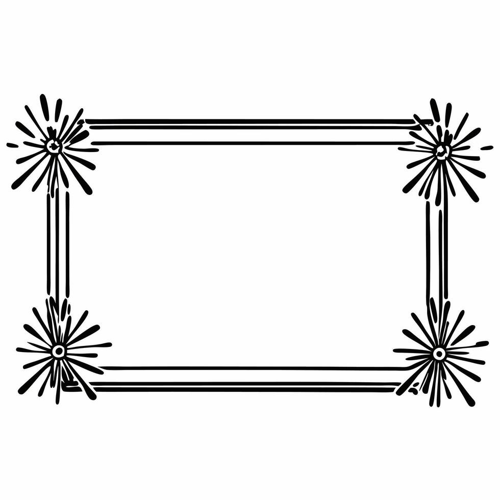 Abstract Rangoli and Sparkler Lines Border Clean vector