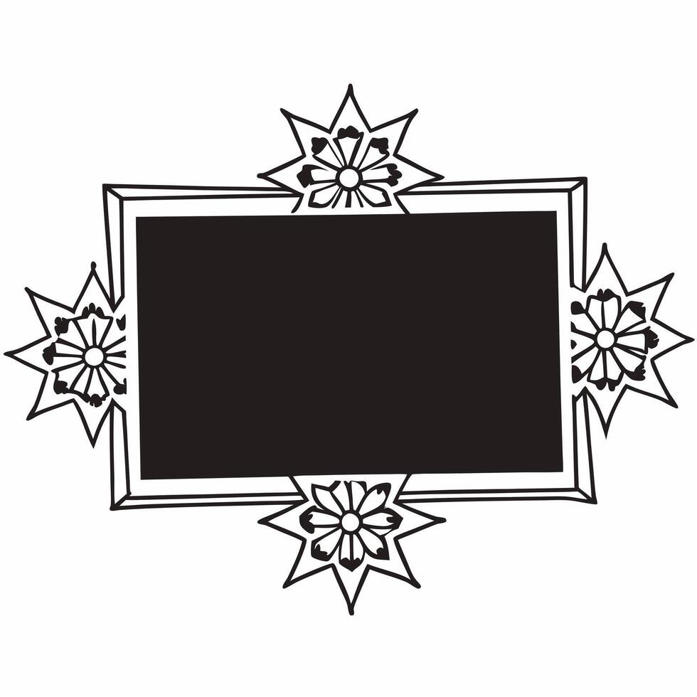 Abstract Rangoli and Star Border with Copy Space Clean vector