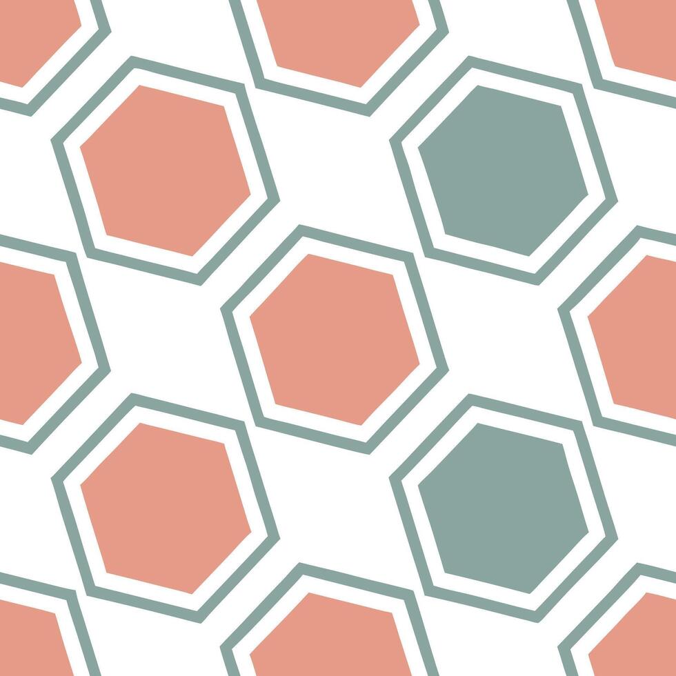 Abstract retro polygon seamless pattern bright hues on white background suitable for stationery Clean Set 2 vector