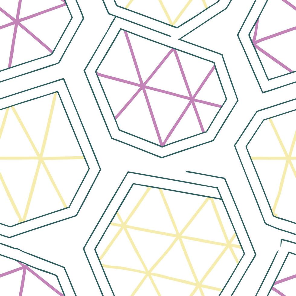 Abstract retro polygon seamless pattern bright hues on white background suitable for stationery Clean Set 4 vector