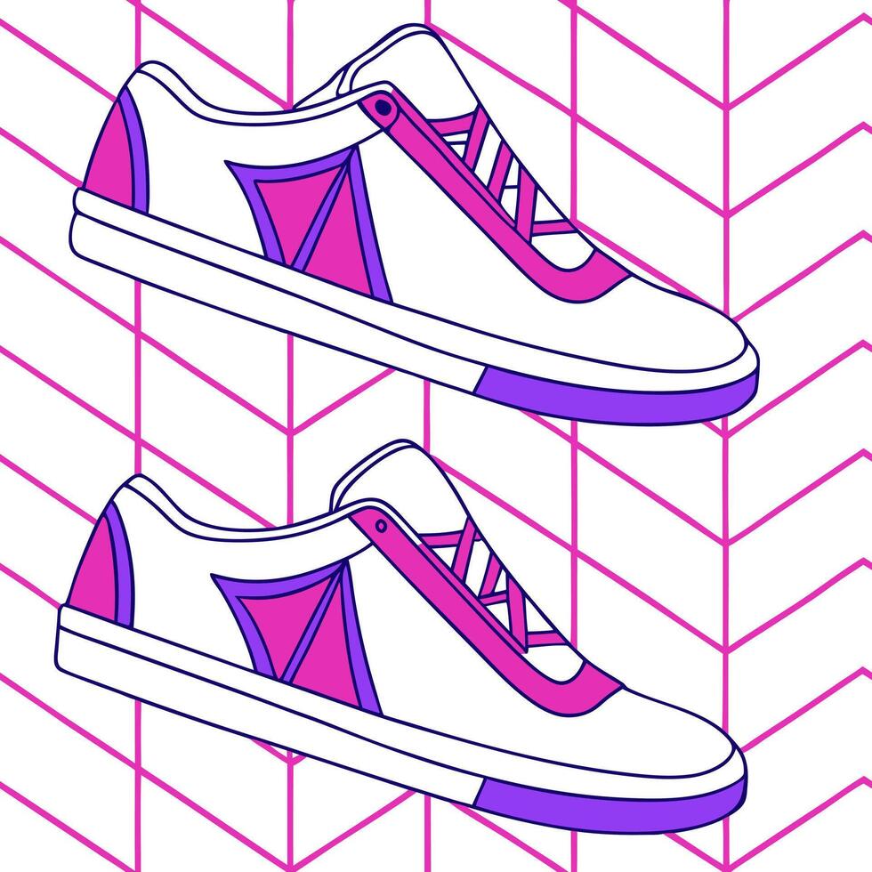 Abstract seamless pattern combining bold geometric patterns and techno lines featuring dynamic neon gradients with a tech inspired grid Clean vector
