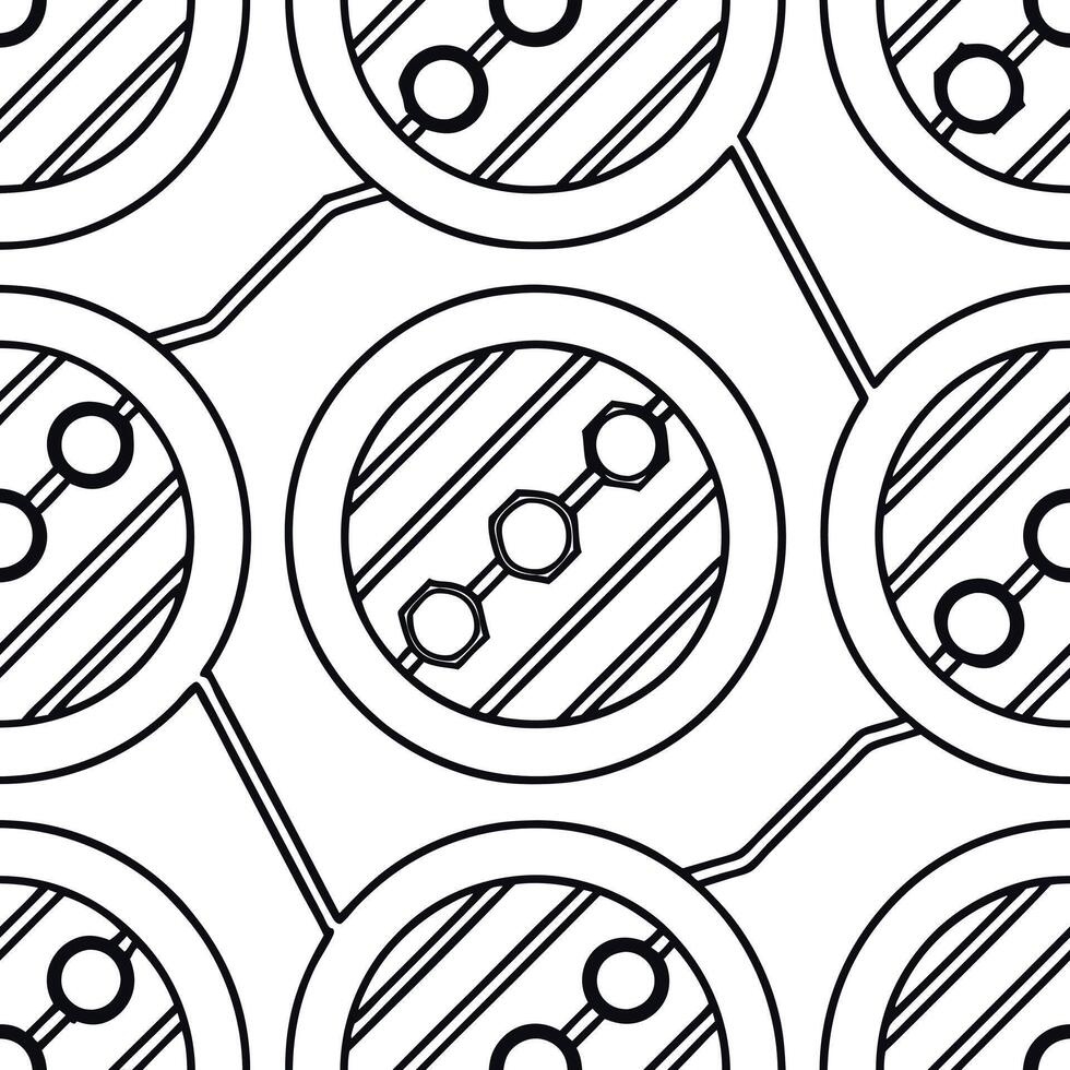 Abstract seamless pattern featuring neon fractal designs and digital grids creating a futuristic interface with intricate details Clean vector