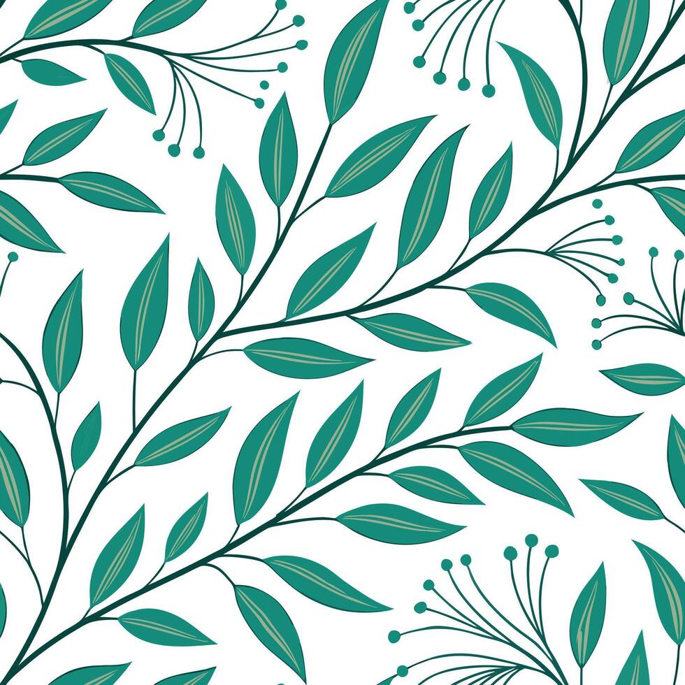Abstract spring nature seamless pattern with organic lines and vibrant greens for modern botanical designs Clean vector