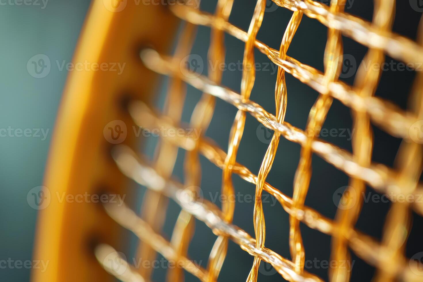Intricate Badminton Racquet String Pattern Highlighting Design and Tension for Sports Enthusiasts photo
