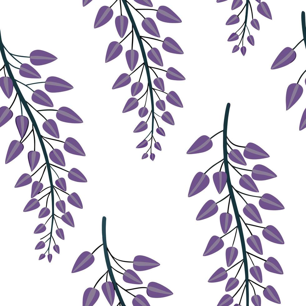 Abstract wisteria flowers seamless tile pattern vibrant isolated white background perfect for creative textiles branding packaging Clean vector