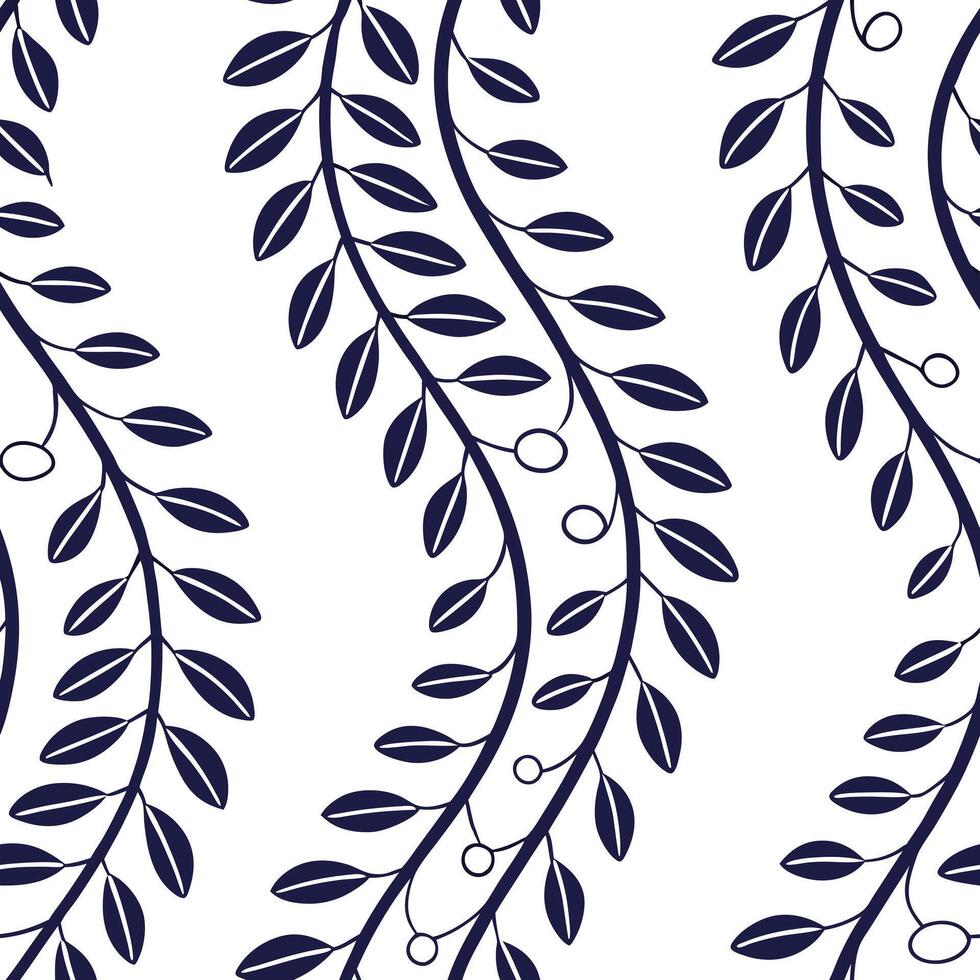 Abstract wisteria stems seamless tile pattern artistic isolated white background ideal for creative projects posters wallpapers digital media Clean vector