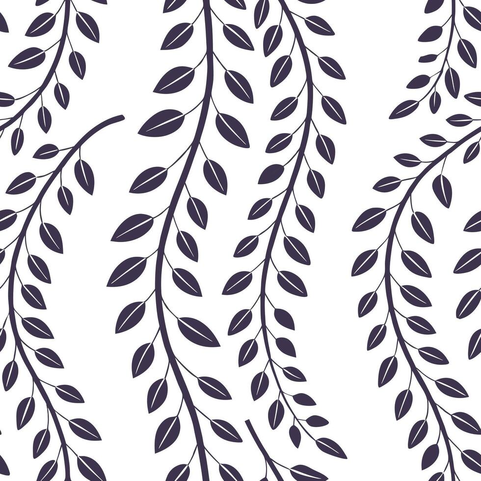 Abstract wisteria tendrils seamless tile pattern artistic isolated white background ideal for creative projects posters wallpapers digital media Clean vector