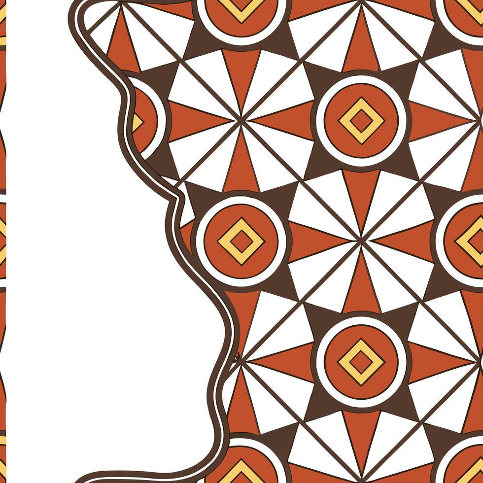African tribal geometric seamless tile pattern with earthy tones and bold shapes for cultural home decor Clean vector