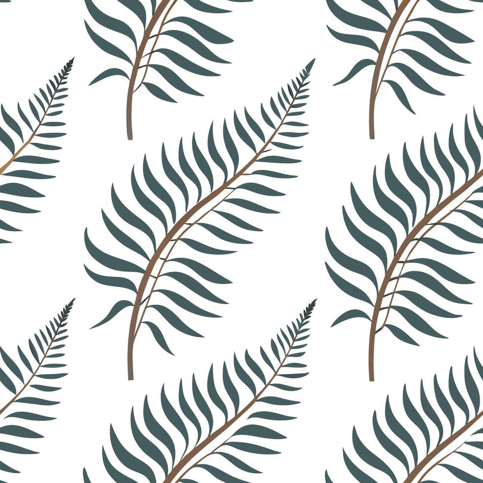 Art Deco fern seamless tile pattern with symmetrical fern motifs and gold accents for luxurious living rooms Clean Set 5 vector