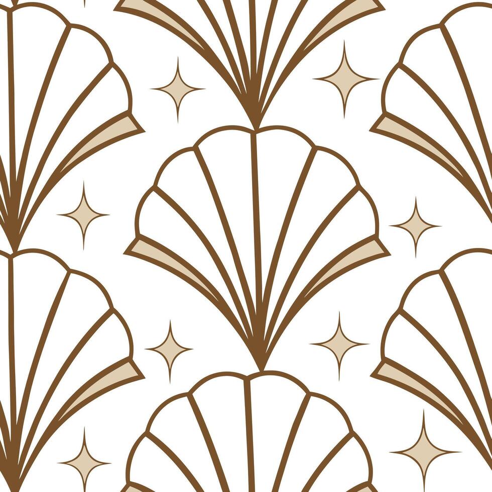 Art deco seamless tile pattern with metallic accents for luxurious interiors Clean vector