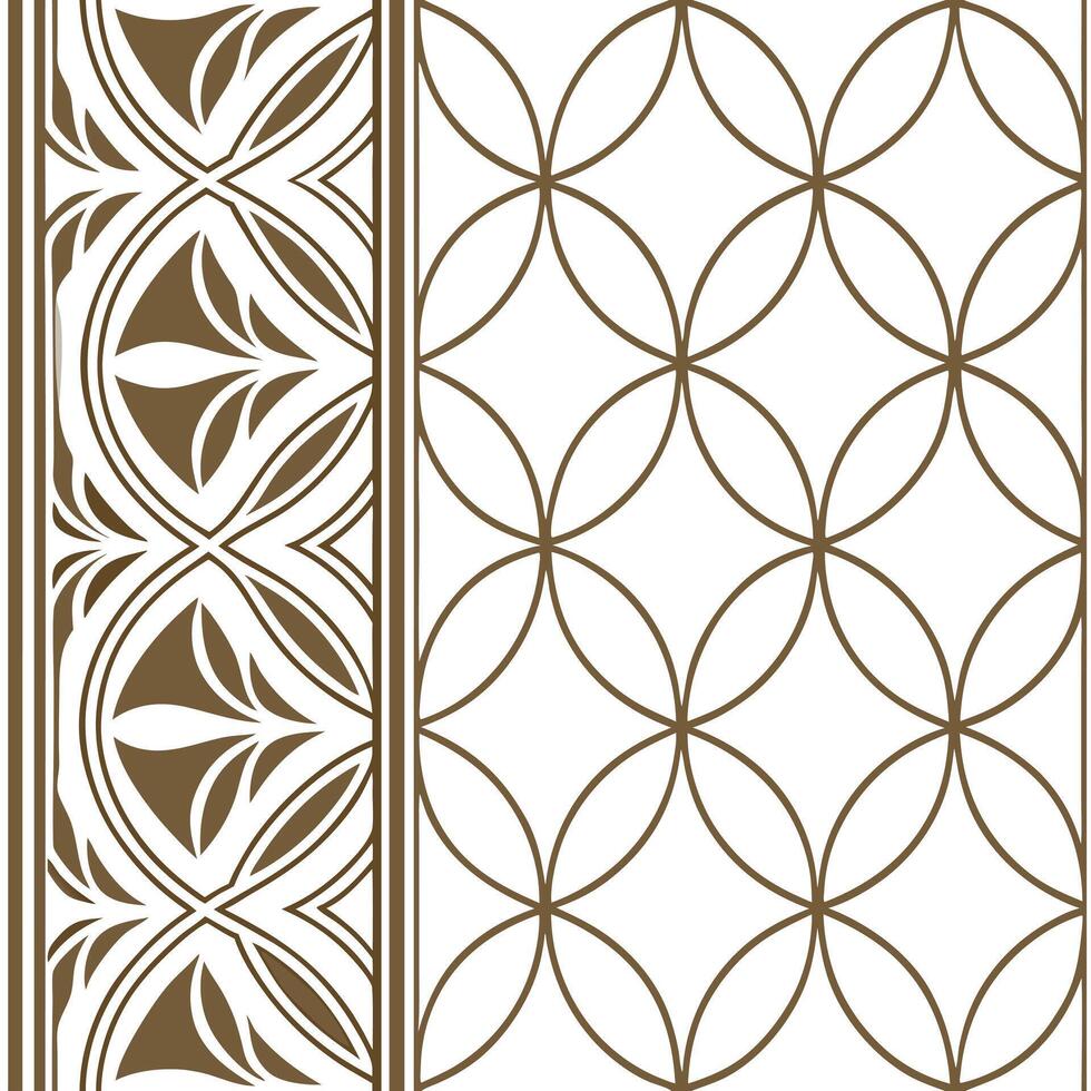 Art Deco vine seamless tile pattern with geometric vine motifs and gold accents for luxurious interiors Clean vector