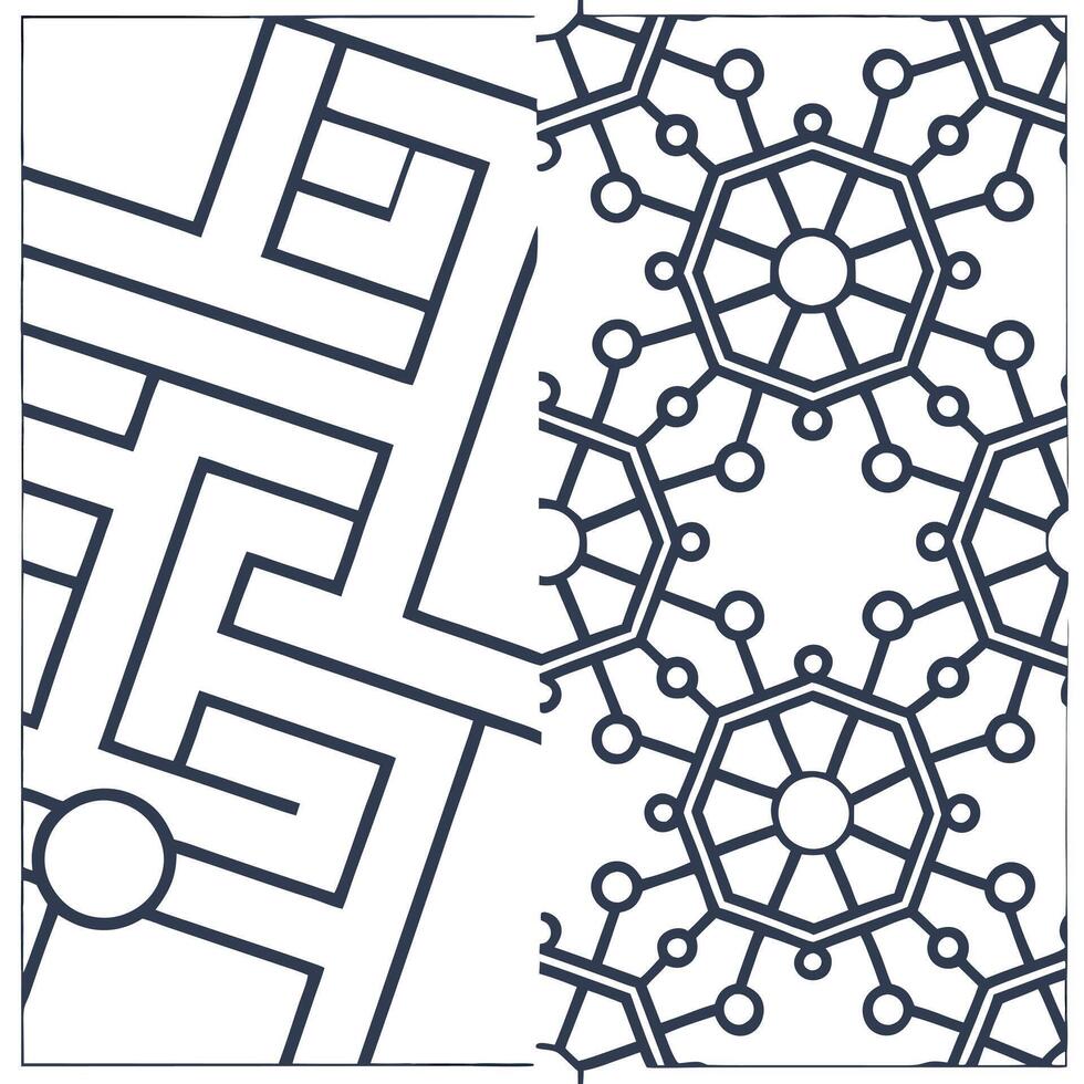 Artistic digital matrix tile design with interlaced code patterns and intricate grid structures rendered in isolated whitebalance for modern innovation Clean vector