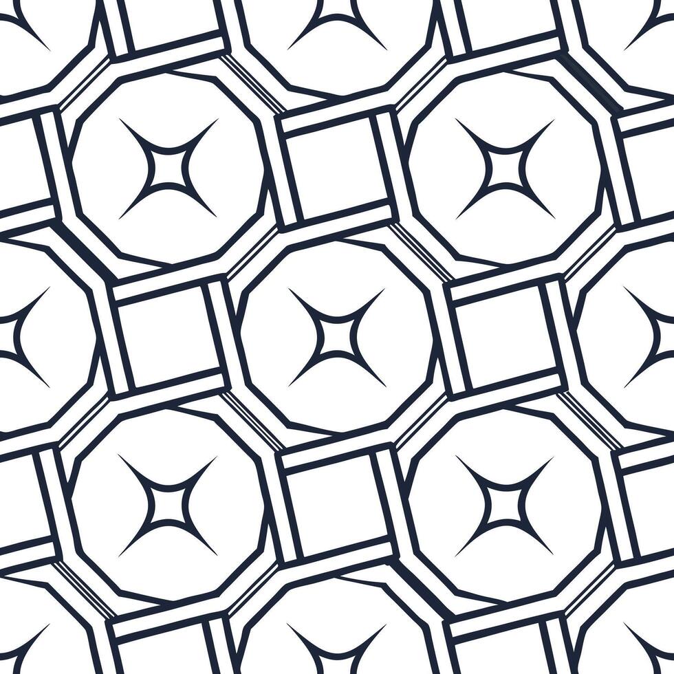Artistic seamless pattern of techno geometrics with interwoven angular motifs forming a continuous tiled design with pristine isolated whitebalance Clean vector