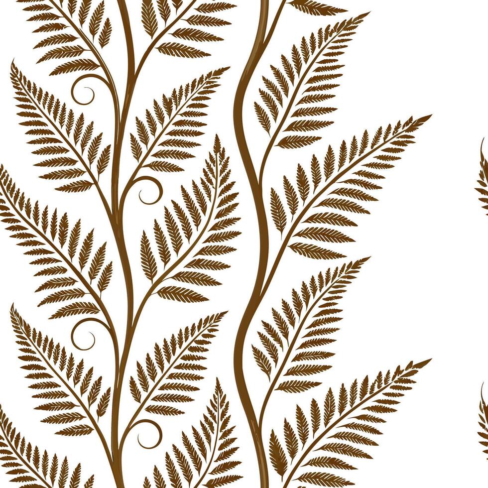 Art Nouveau fern seamless tile pattern with flowing fern vines and intricate leaf details in emerald green tones for artistic interiors Clean Set 4 vector