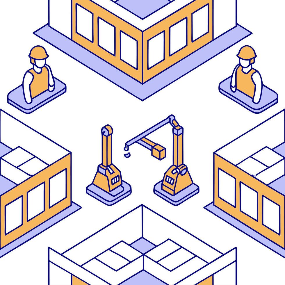 Automated Warehouse Operations Clean vector