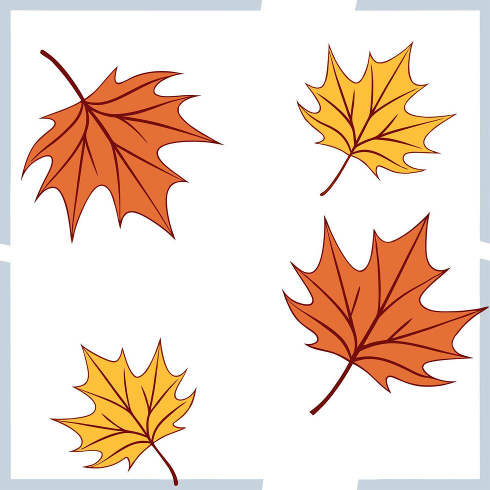 Autumn leaves seamless pattern with falling leaves and wind swept textures for a dynamic natural look Clean vector