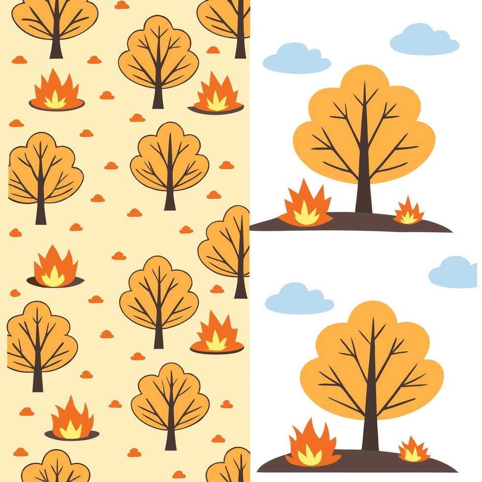 Autumn warmth seamless tile pattern with cozy blankets and golden maple leaves for inviting home decor Clean Set 2 vector