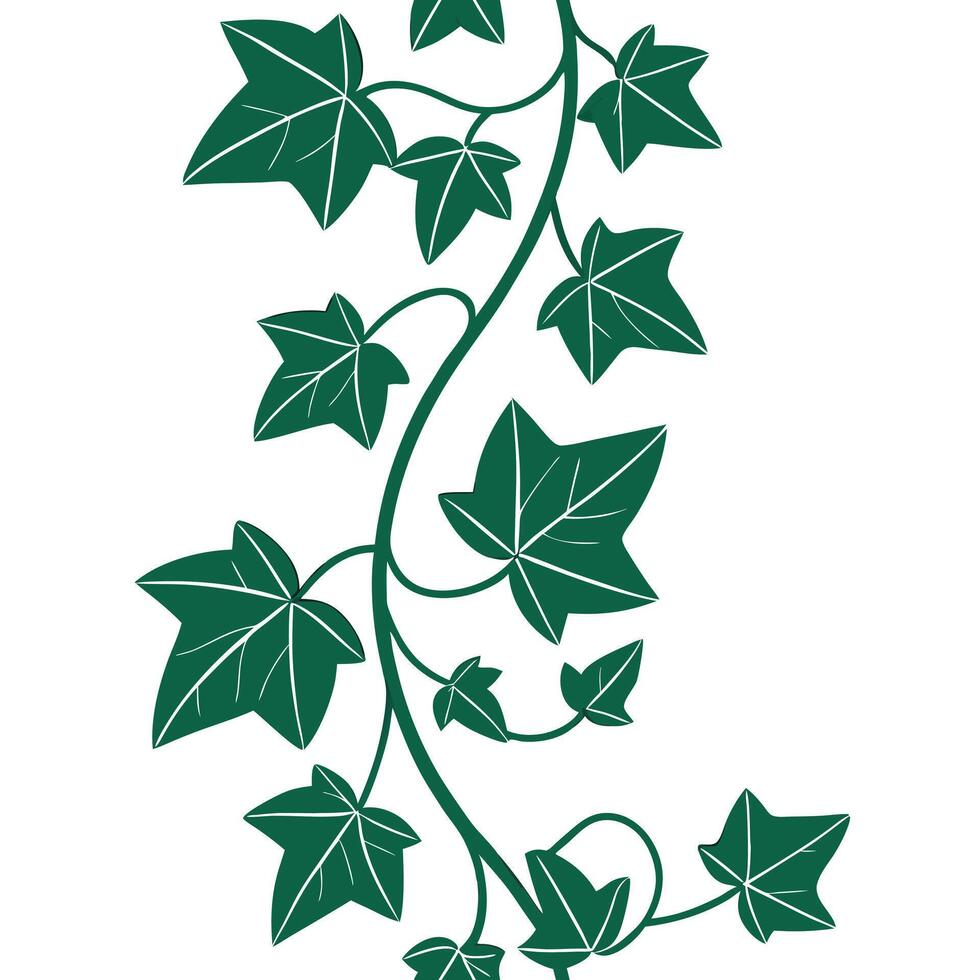 Beautiful spring vine and ivy seamless tile pattern with twisting green tendrils and vibrant leaves Clean vector