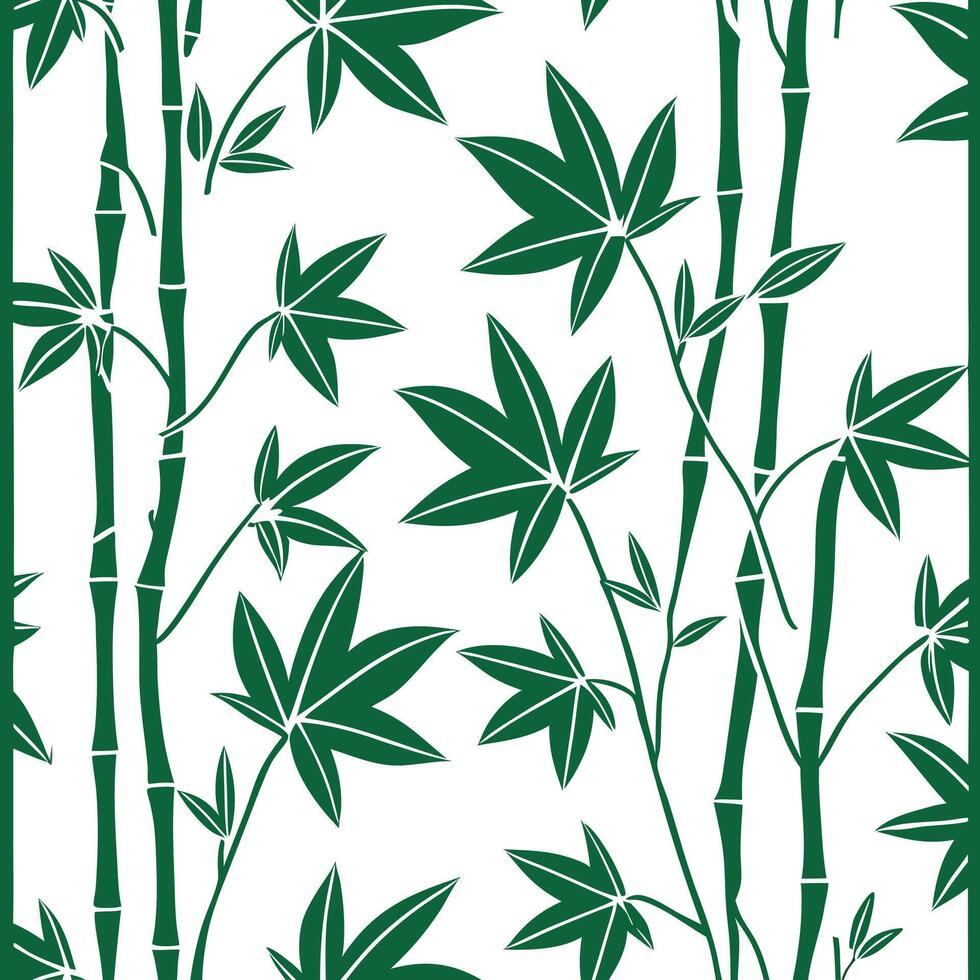 Bamboo and ivy seamless pattern lush isolated white background perfect for garden textiles branding packaging Clean vector