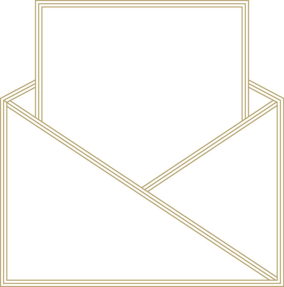Open icon envelope containing paper, symbolizing traditional communication and message delivery vector