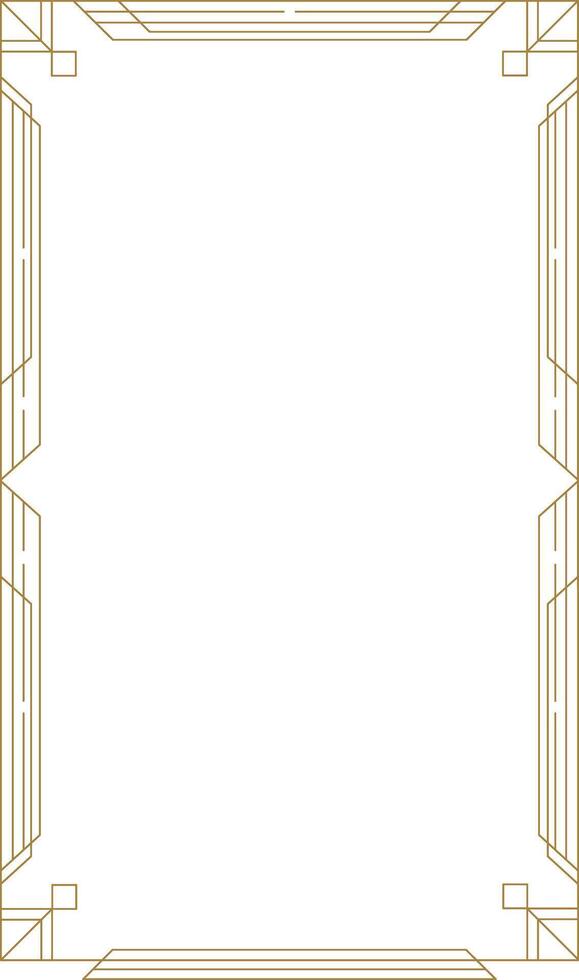 Vintage gold frame with art deco geometric embracing a white circle on a white background vector