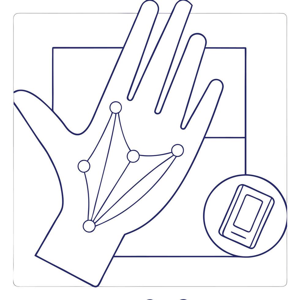 Biometric payment hand scan Clean vector