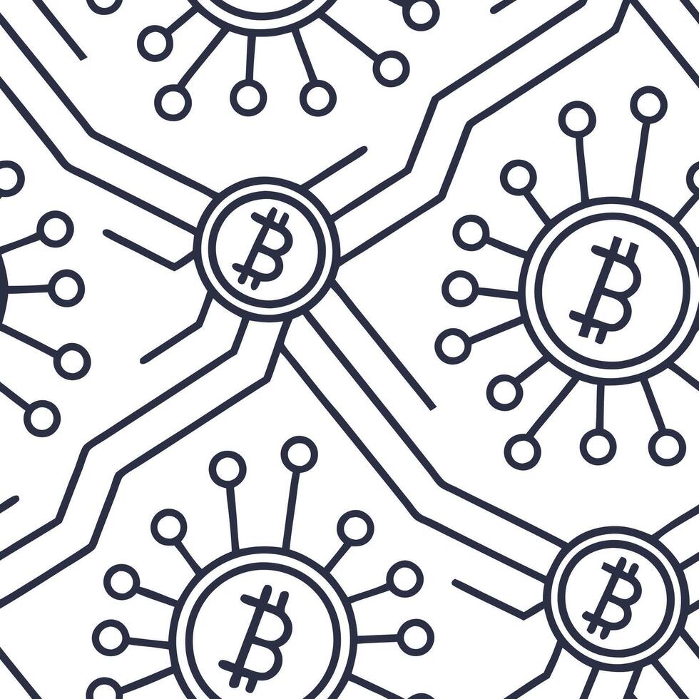 Bitcoin mining circuit Clean vector