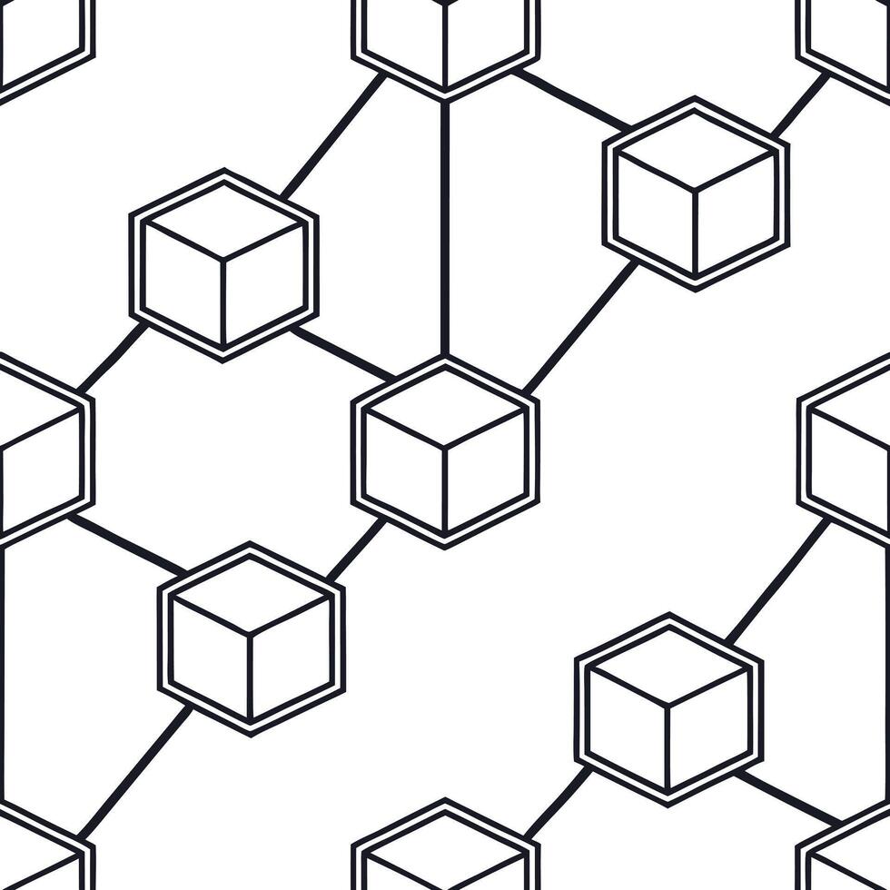 Blockchain cube network Clean vector
