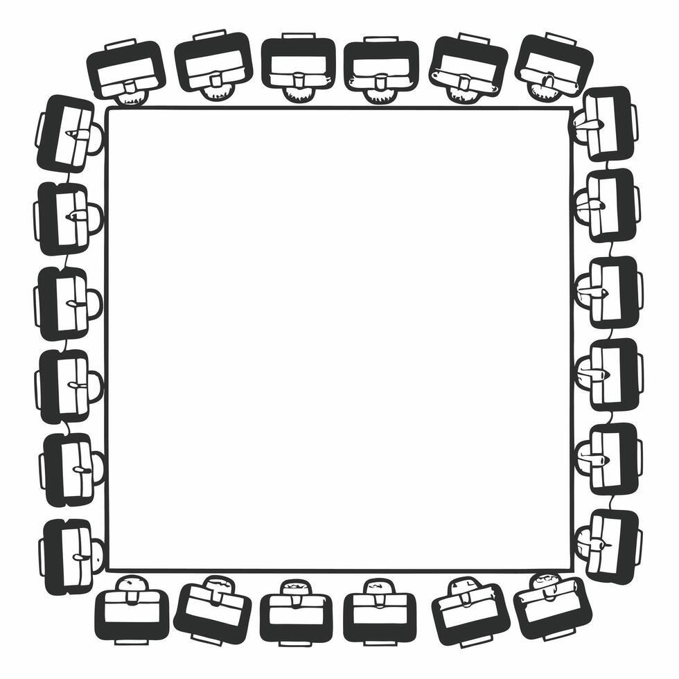 Border Frame with Briefcases and Savings Jars Clean vector