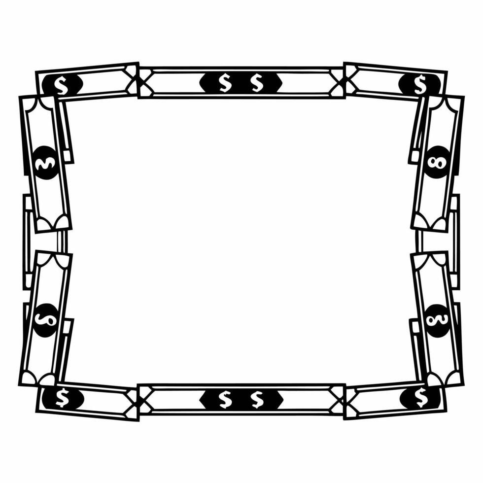 Border Frame with Dollar Bills and Savings Labels Clean vector