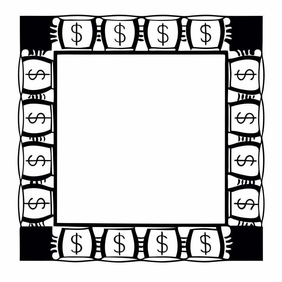 Border Frame with Piggy Banks and Gold Coins Clean Set 2 vector