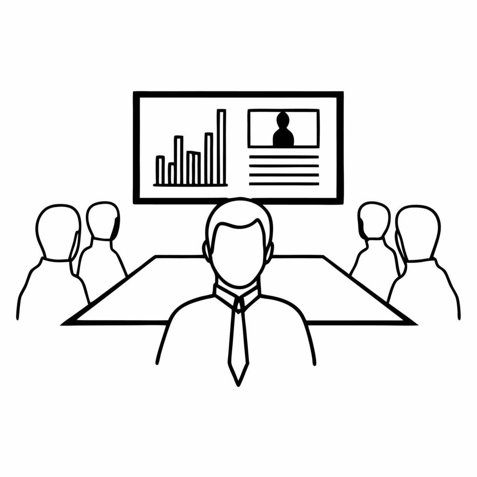 Candid Businessman Presenting Retail Data Clean vector