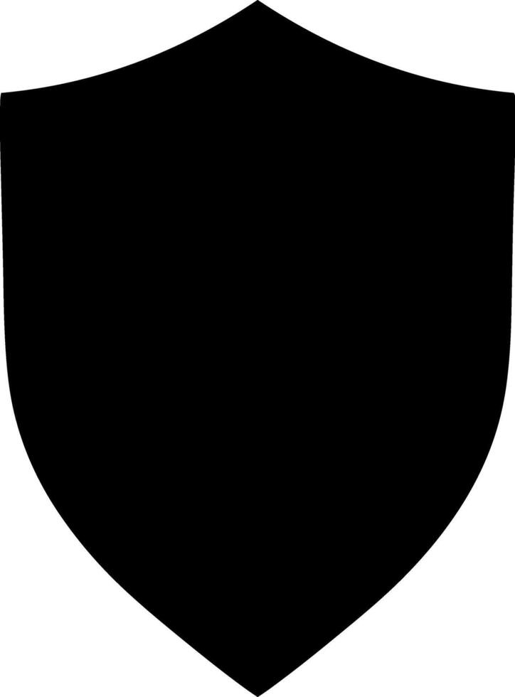 Shield guard black icon Stencil filled flat clipart vector