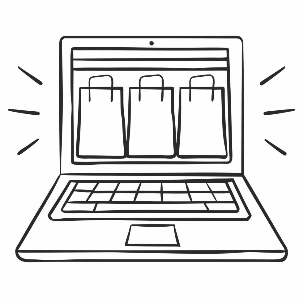 Candid Moment of Online Shopping Clean vector