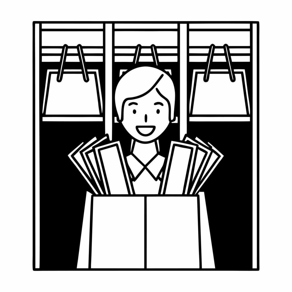 Candid Shopper Enthusiastic About Cash Savings Clean vector