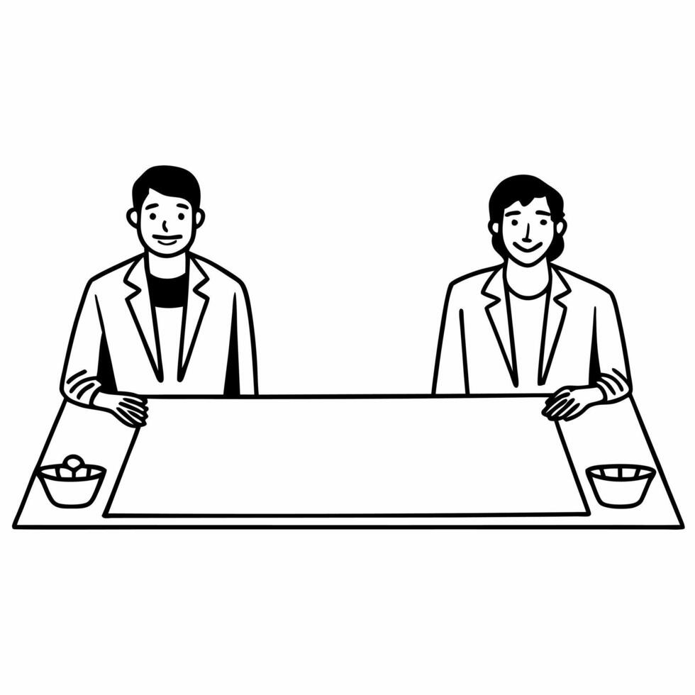 Candid shot of a financial consultant explaining investment options to a client during an informal lunch meeting Clean vector