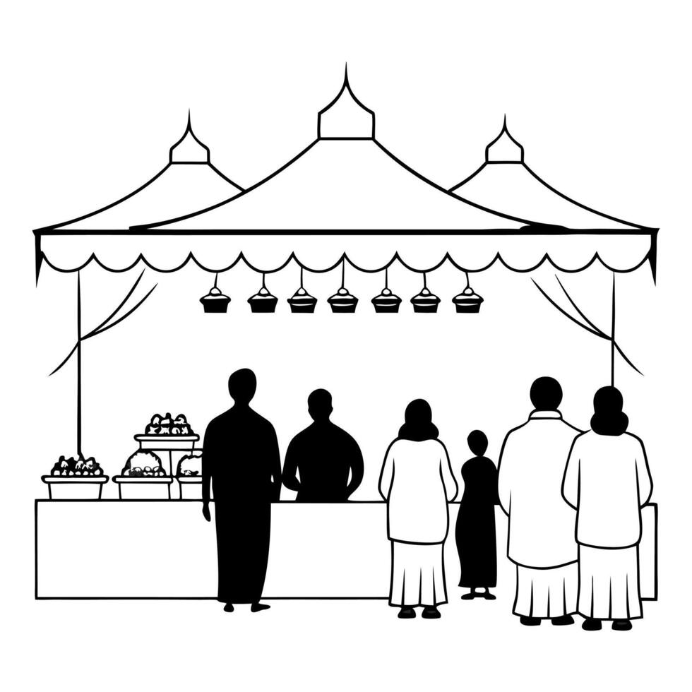 Candid shot of a market scene bustling with Labh Pancham shoppers Clean vector