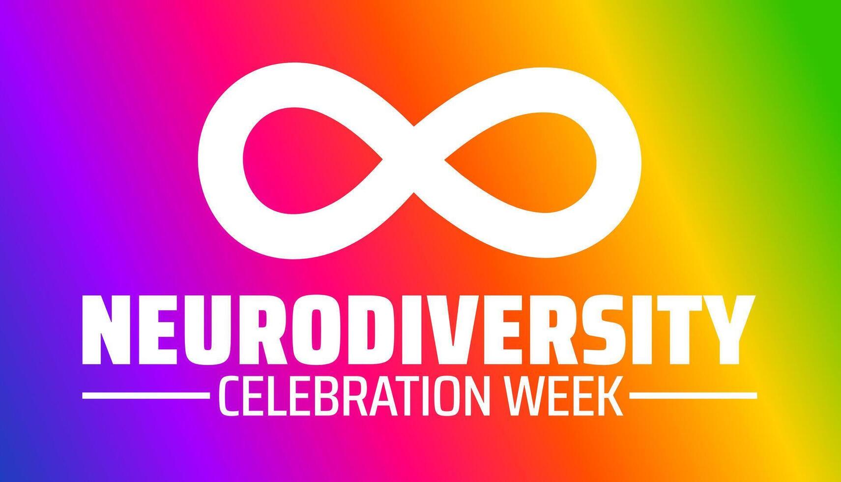 Neurodiversity Celebration Week background banner or poster design template. observed every year in March. Holiday concept. Use to any Template, card. vector