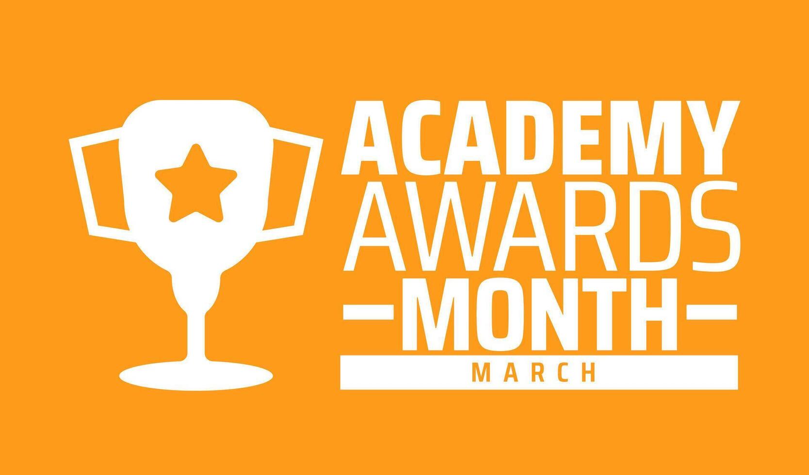 Academy Awards Month background banner or poster design template. observed every year in March. Holiday concept. Use to any Template, card, poster, placard, template. vector