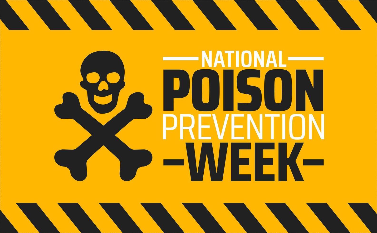 National Poison Prevention Week background banner or poster design template. observed every year in March. Holiday vector