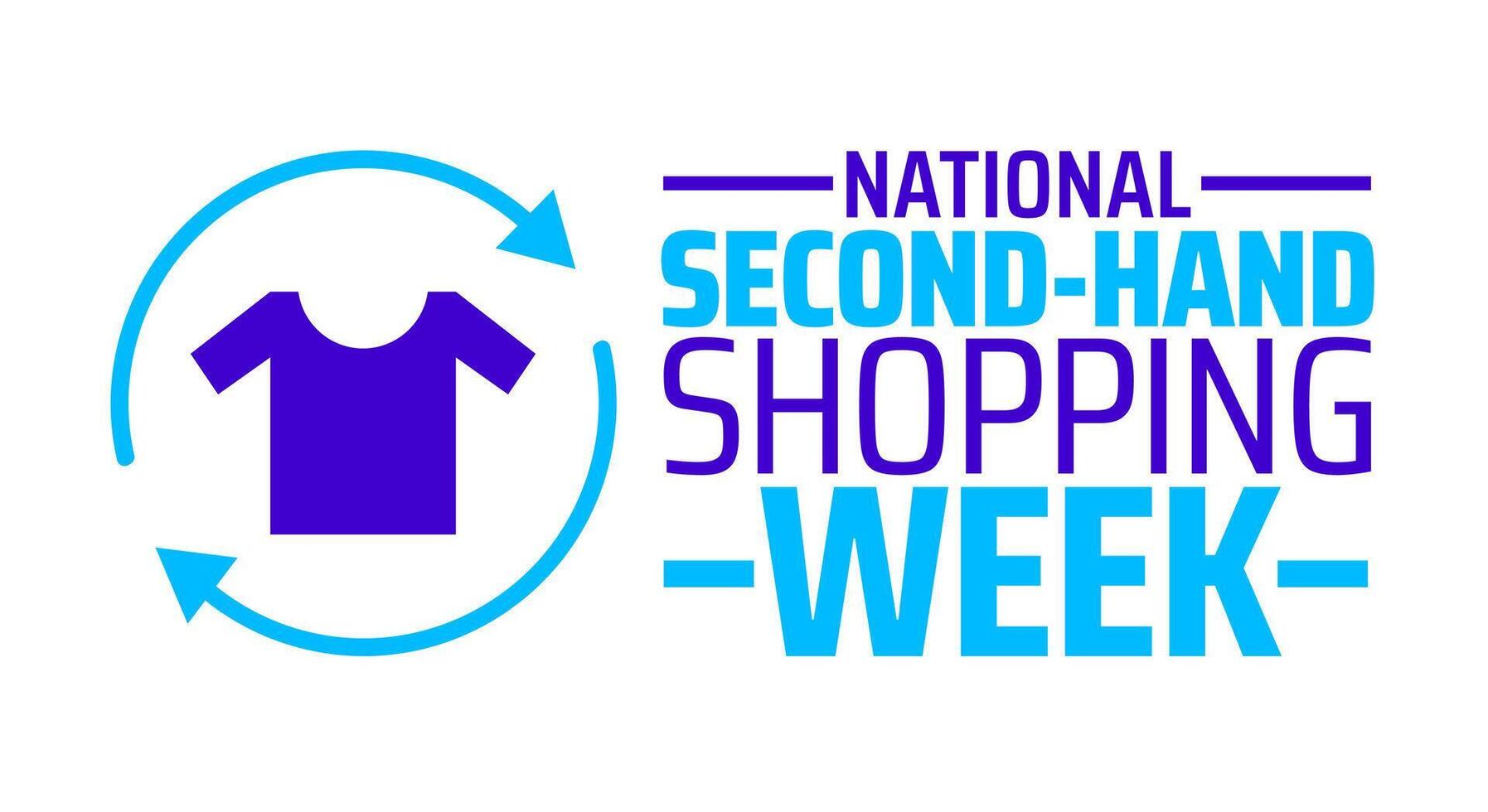 National Second Hand Shopping Week background banner or poster design template. observed every year in March. Holiday concept. Use to any Template, card, poster, placard, template. vector