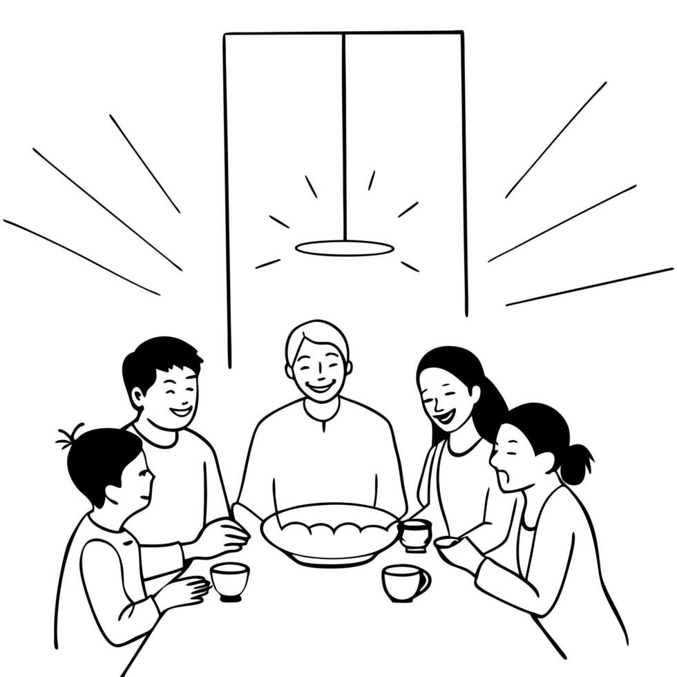 Candid shot of family members preparing for Labh Pancham Clean Set 2 vector