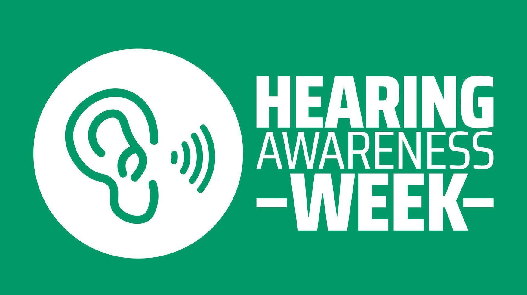 Hearing Awareness Week background banner or poster design template. observed every year in March. Holiday concept. Use to any Template, card, poster, placard, template. vector