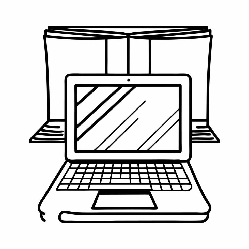 Candid student buying Cyber Monday tech deals from campus Clean vector