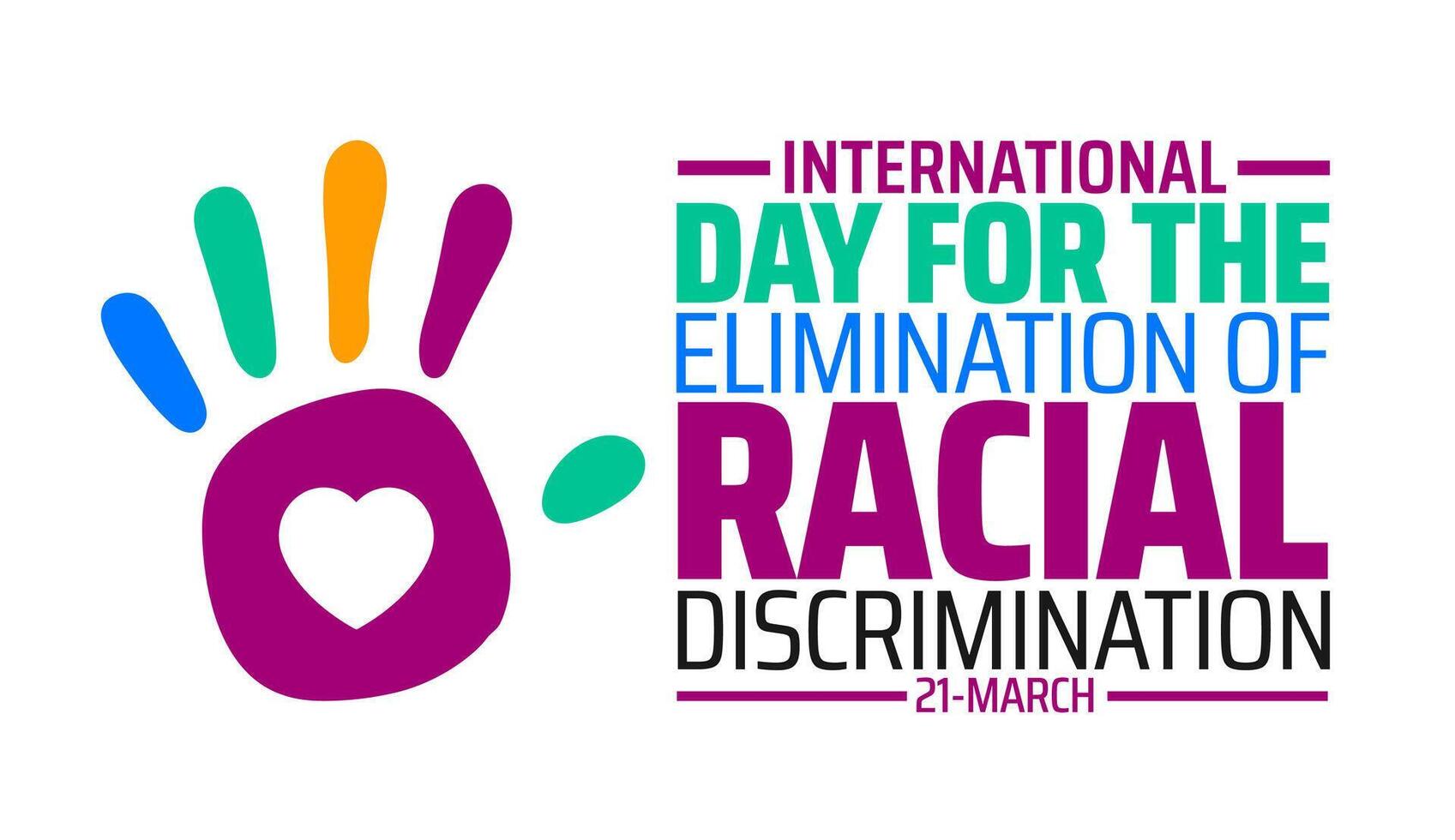 International Day for the Elimination of Racial Discrimination background banner or poster design template. vector
