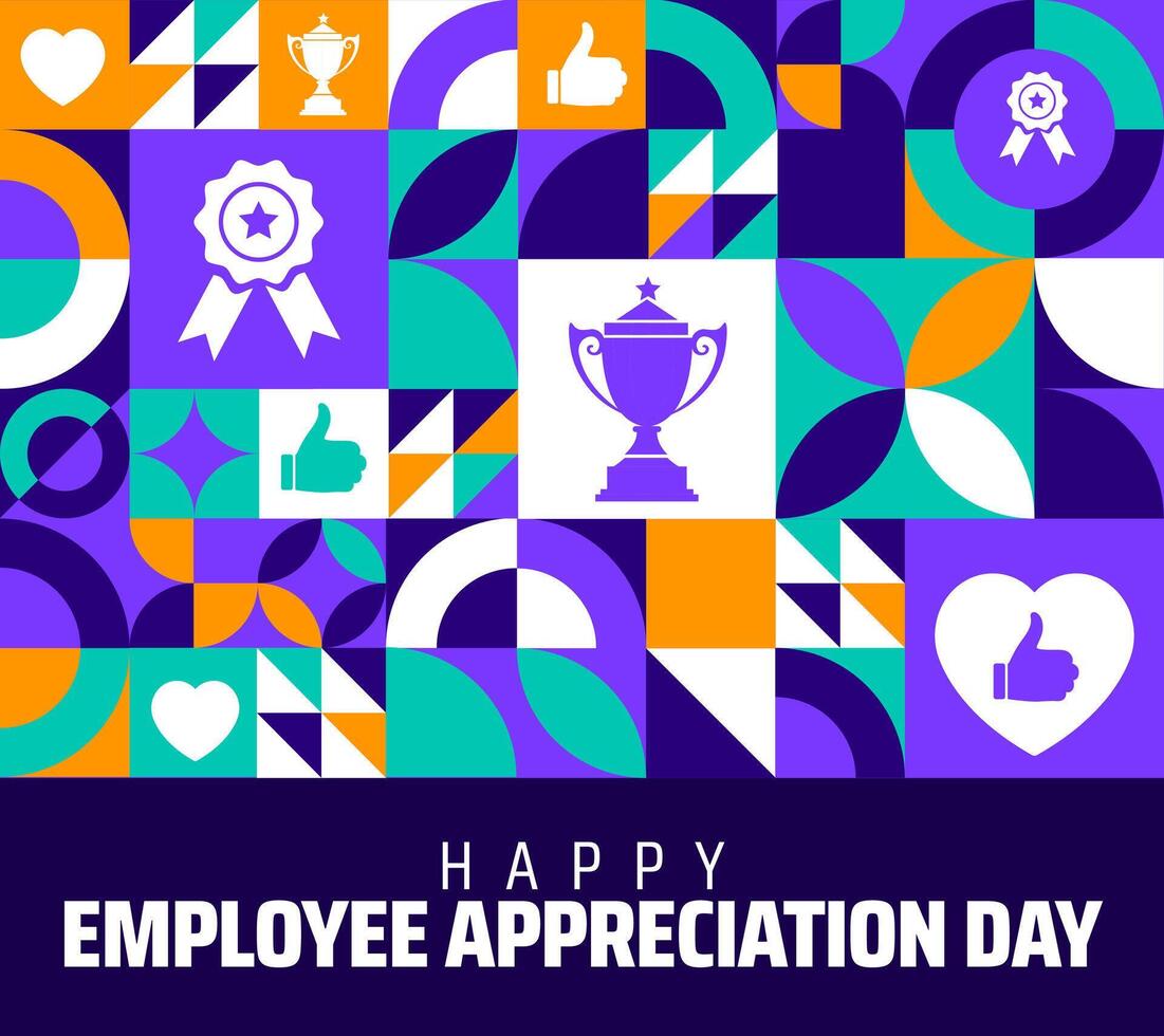 Happy Employee Appreciation Day geometric shape pattern background vector
