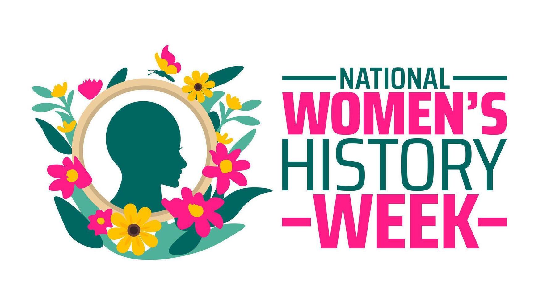 National Womens History Week background banner or poster design template. observed every year in March. Holiday concept. Use to any Template, card, poster, placard, template. vector