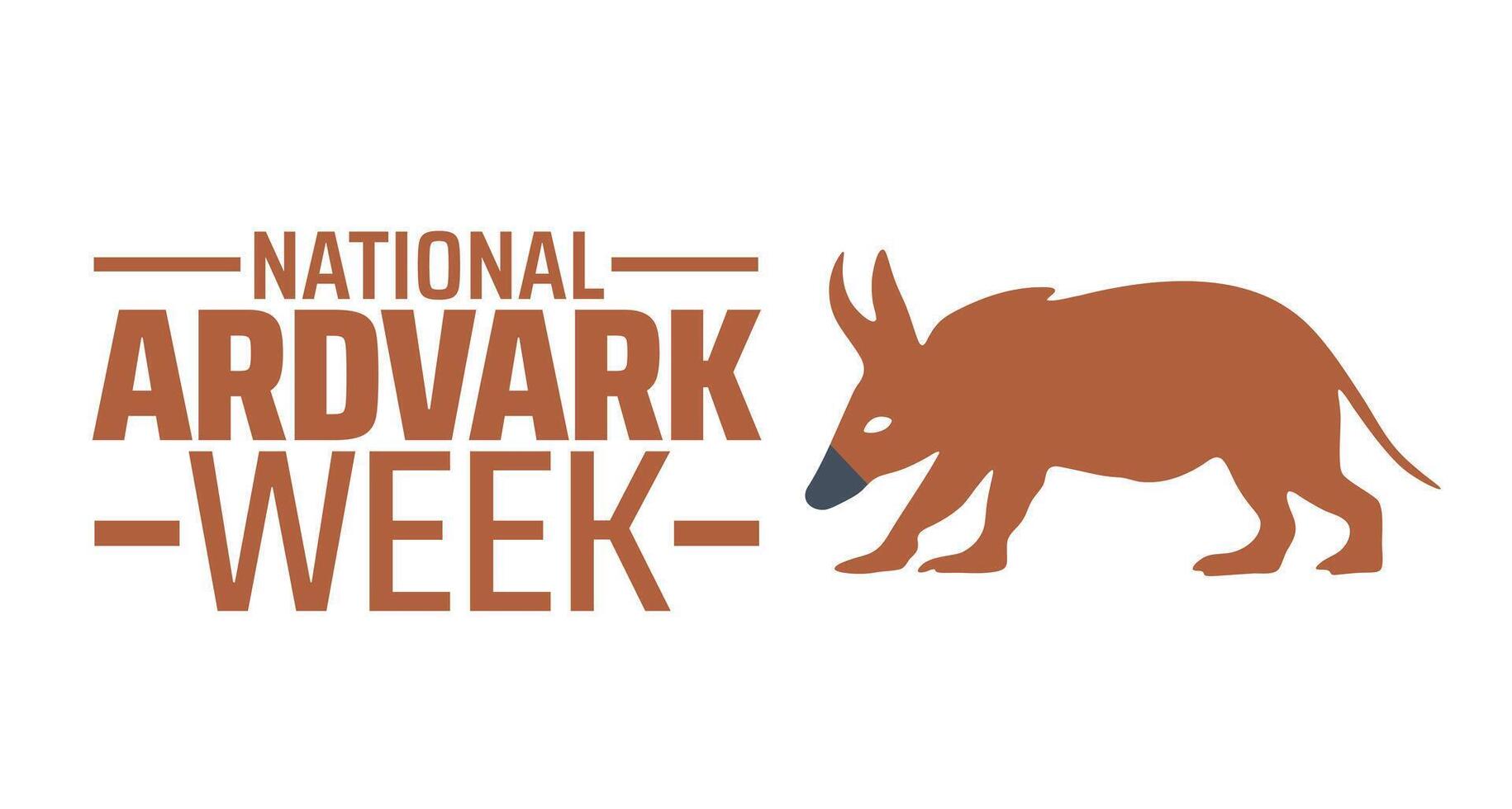 National Aardvark Week background banner or poster design template. observed every year in March. Holiday concept. Use to any Template, card, poster, placard, template. vector